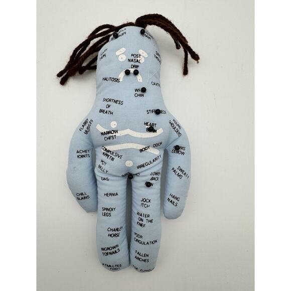 Male Voodoo Doll Blue Cloth Curse Enemies Help Friends Man Pins Novelty Hex - Picture 4 of 12